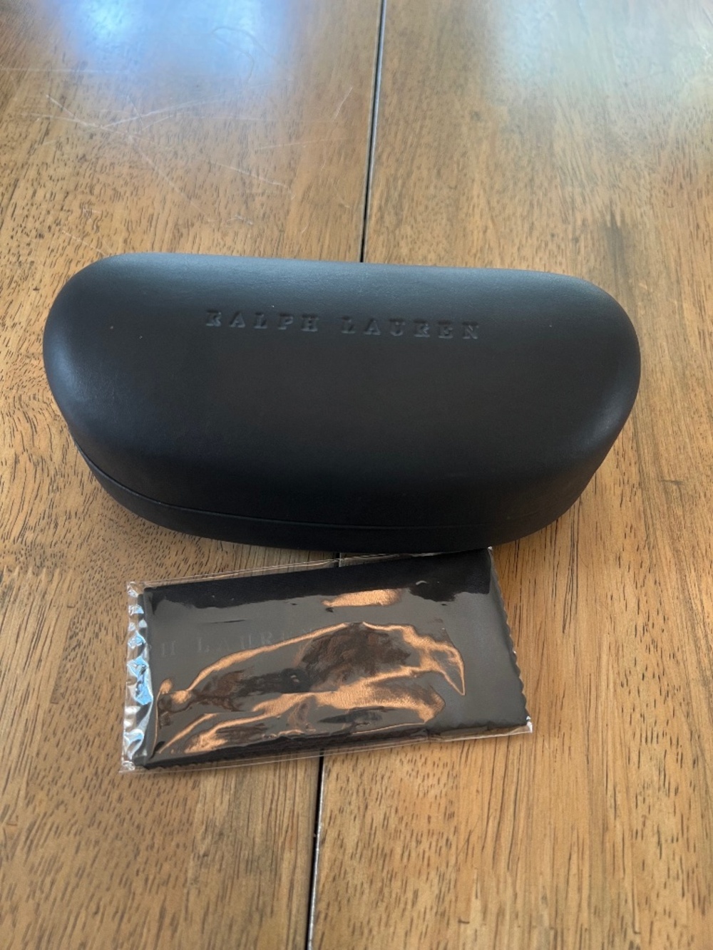 Ralph Lauren Eye Sunglass Case ONLY Black with Silver Letters Inside